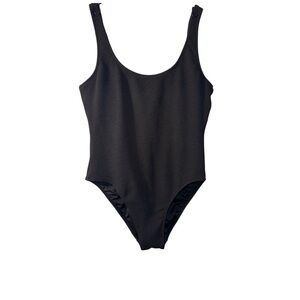 Love & Sports Classic Black Textured One-Piece Swimsuit Sz M​​